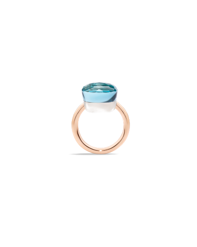 Pomellato Ring Assoluto Rose Gold 18kt, White Gold 18kt, Blue Topaz (watches)